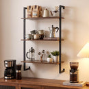 3-Tier Floating Wall Shelf - Rustic Brown
