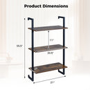 3-Tier Floating Wall Shelf - Rustic Brown