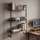 3-Tier Floating Wall Shelf - Rustic Brown