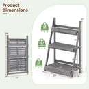 3-Tier Foldable Plant Stand with Slatted Shelves