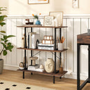 3-Tier Bookshelf with Metal Frame and Open Shelves