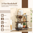 3-Tier Bookshelf with Metal Frame and Open Shelves