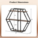 3-Tier Geometric Bookcase with S-Shaped Hooks for Living Room