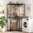 3-Tier Heavy Duty Clothes Rack with 3 Shelves & 2 Hanging Racks