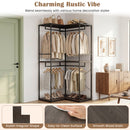 3-Tier Heavy Duty Clothes Rack with 3 Shelves & 2 Hanging Racks