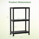 4-Tier Heavy-Duty Plastic Storage Shelves Freestanding Garage Shelving Unit