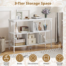 3-Tier Horizontal Cubby Bookshelf with Open Shelves
