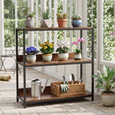 3-Tier Industrial Bookshelf with Wooden Shelves and Metal Frame