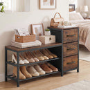 3-Tier Shoe Bench with Removable Fabric Drawers