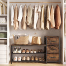 3-Tier Shoe Bench with Removable Fabric Drawers