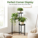 3-Tier Metal Plant Stand Indoor Outdoor Tall Corner Flower Pot Holder Display Rack