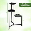 3-Tier Metal Plant Stand Indoor Outdoor Tall Corner Flower Pot Holder Display Rack