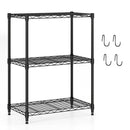 3-Tier Metal Storage Shelving Unit with V-Shaped Wire Rack and 450 LBS Capacity-Black