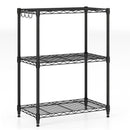 3-Tier Metal Storage Shelving Unit with V-Shaped Wire Rack and 450 LBS Capacity-Black