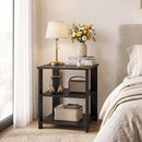 3-Tier Square Side Table with Open Storage Shelves