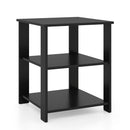 3-Tier Square Side Table with Open Storage Shelves