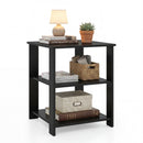 3-Tier Square Side Table with Open Storage Shelves