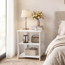 3-Tier Square Side Table with Open Storage Shelves
