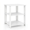 3-Tier Square Side Table with Open Storage Shelves