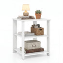 3-Tier Square Side Table with Open Storage Shelves