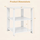 3-Tier Square Side Table with Open Storage Shelves Set of 2
