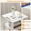3-Tier Square Side Table with Open Storage Shelves Set of 2