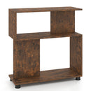 3-Tier S-Shaped Bookshelf with Adjustable Feet