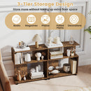 3-Tier S-Shaped Bookshelf with Adjustable Feet