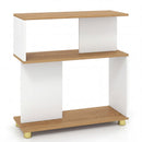 3-Tier S-Shaped Bookshelf with Adjustable Feet