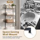 3-Tier Wall Mounted Ladder Bookshelf - Rustic Brown