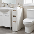 Narrow Storage Cabinet with Drawers and Removable Dividers