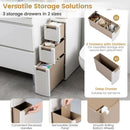 Narrow Storage Cabinet with Drawers and Removable Dividers