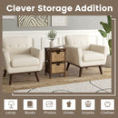 3/4-Tier Nightstand with 2 Seagrass Baskets Narrow X-Design-3