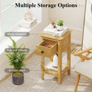 3-Tier Nightstand with Drawer and Open Storage Shelf