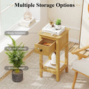3-Tier Nightstand with Drawer and Open Storage Shelf