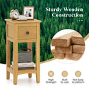 3-Tier Nightstand with Drawer and Open Storage Shelf