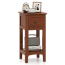 3-Tier Nightstand with Drawer and Open Storage Shelf