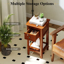 3-Tier Nightstand with Drawer and Open Storage Shelf