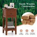 3-Tier Nightstand with Drawer and Open Storage Shelf