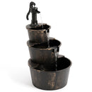 3-Tier Barrel Waterfall Fountain with Electric Pump