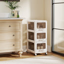 Rolling Storage Cart with Drawers and Lockable Wheels