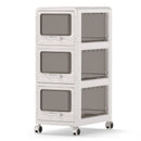 Rolling Storage Cart with Drawers and Lockable Wheels