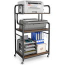 3-Tier Rolling Printer Stand Home Office Large Printer Cart with Storage Shelves