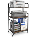 3-Tier Rolling Printer Stand Home Office Large Printer Cart with Storage Shelves