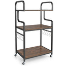 3-Tier Rolling Printer Stand Home Office Large Printer Cart with Storage Shelves