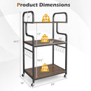 3-Tier Rolling Printer Stand Home Office Large Printer Cart with Storage Shelves