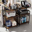 3-Tier Rolling Printer Stand Home Office Large Printer Cart with Storage Shelves
