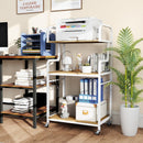 3-Tier Rolling Printer Stand Home Office Large Printer Cart with Storage Shelves