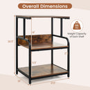 3-Tier Rolling Printer Stand with Adjustable Shelf