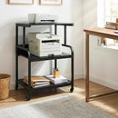 3-Tier Rolling Printer Stand with Adjustable Shelf